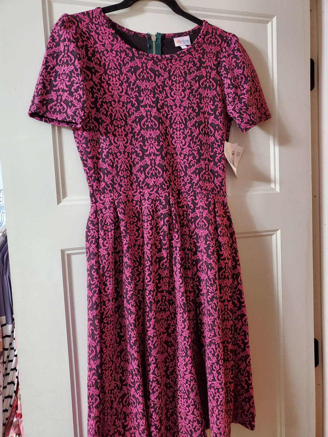 Size S Lularoe pink/Black Amelia Dress – Styled by Stephanie B. Boutique