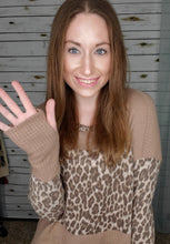 Load image into Gallery viewer, Ultra Soft Mocha Leopard Colorblock Thumbhole Sweater