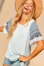 Load image into Gallery viewer, Flatter Me Blue Paisley Ruffle Sleeve Top
