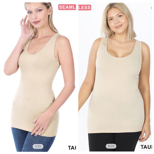 Taupe Seamless Layering Tanks