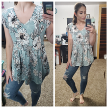 Load image into Gallery viewer, Come Back to Me Dusty Mint Floral Top